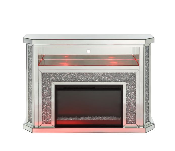 Noralie Mirrored & Faux Diamonds Fireplace