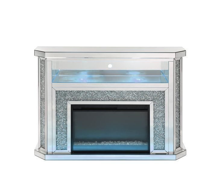 Noralie Mirrored & Faux Diamonds Fireplace