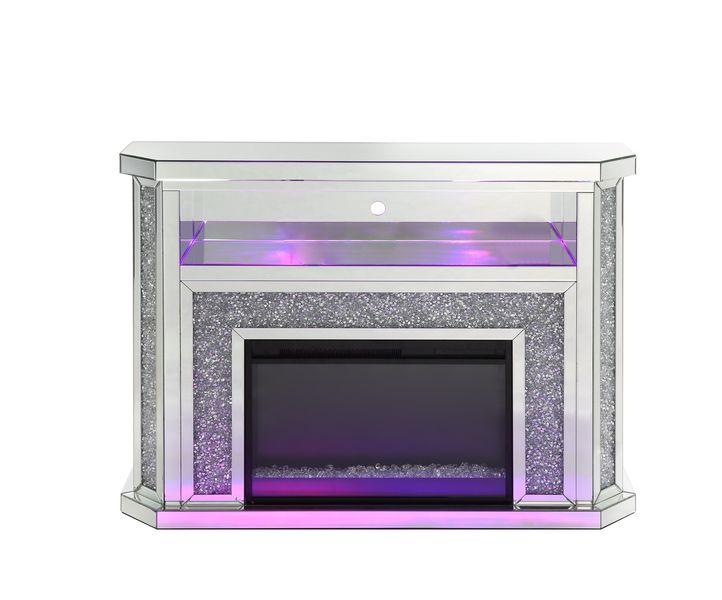 Noralie Mirrored & Faux Diamonds Fireplace