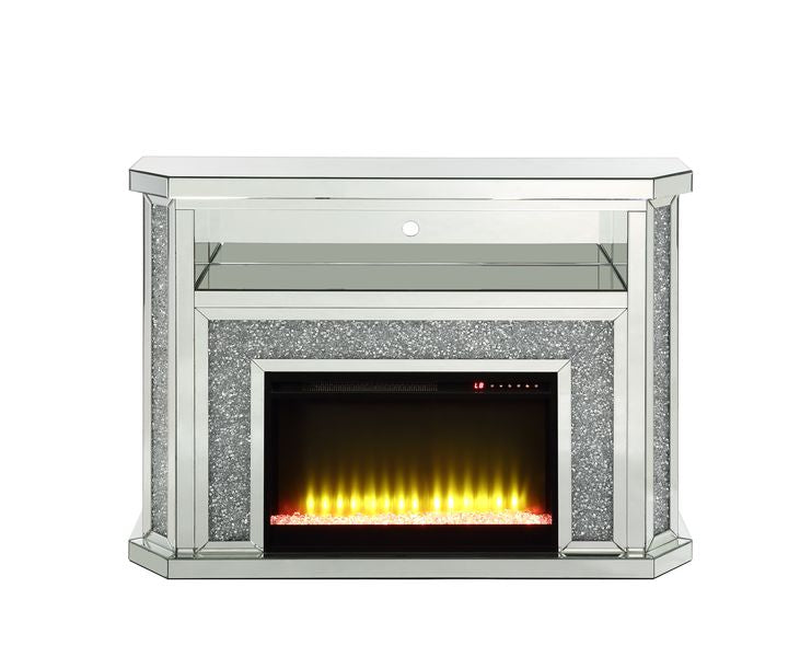 Noralie Mirrored & Faux Diamonds Fireplace