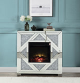 Noralie Mirrored & Faux Diamonds Fireplace