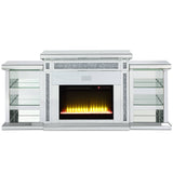 Noralie Mirrored & Faux Diamonds Fireplace