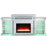 Noralie Mirrored & Faux Diamonds Fireplace