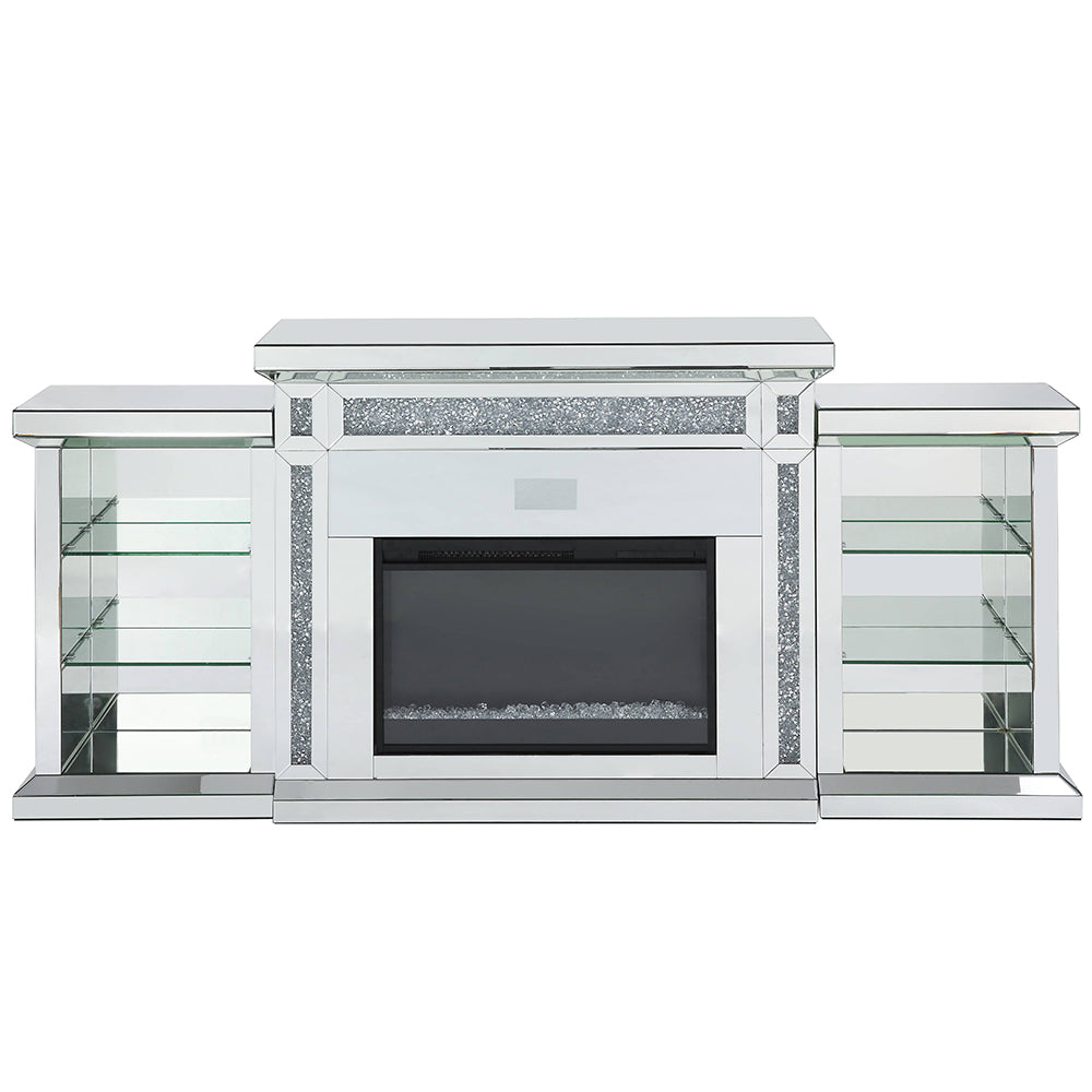 Noralie Mirrored & Faux Diamonds Fireplace