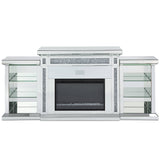 Noralie Mirrored & Faux Diamonds Fireplace