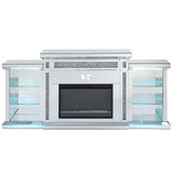 Noralie Mirrored & Faux Diamonds Fireplace