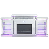 Noralie Mirrored & Faux Diamonds Fireplace