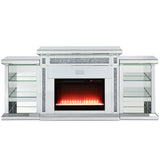 Noralie Mirrored & Faux Diamonds Fireplace