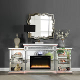 Noralie Mirrored & Faux Diamonds Fireplace