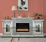 Noralie Mirrored & Faux Diamonds Fireplace