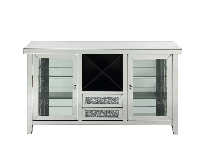 Noralie Mirrored & Faux Diamonds Wine Cabinet