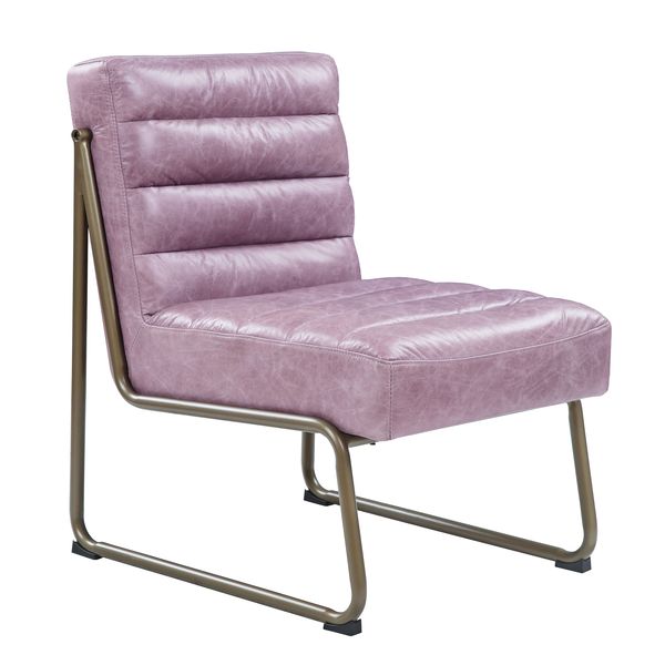 Loria Wisteria Top Grain Leather Accent Chair