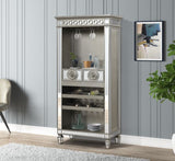 Varian Mirrored & Antique Platinum Finish Ii Wine Cabinet