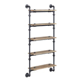 Brantley Oak & Sandy Black Finish Wall Shelf