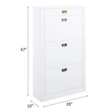 Pagan White High Gloss Finish Shoe Cabinet