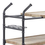 Brantley Oak & Sandy Black Finish Serving Cart