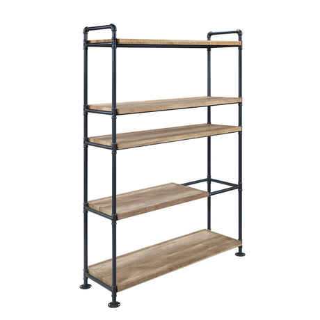 Brantley Oak & Sandy Black Finish Bookshelf