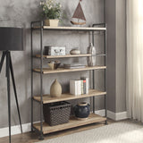 Brantley Oak & Sandy Black Finish Bookshelf