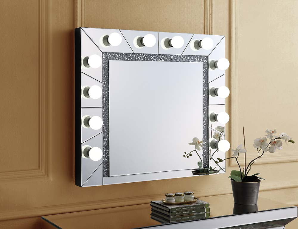 Noralie Mirrored & Faux Diamonds Wall Decor