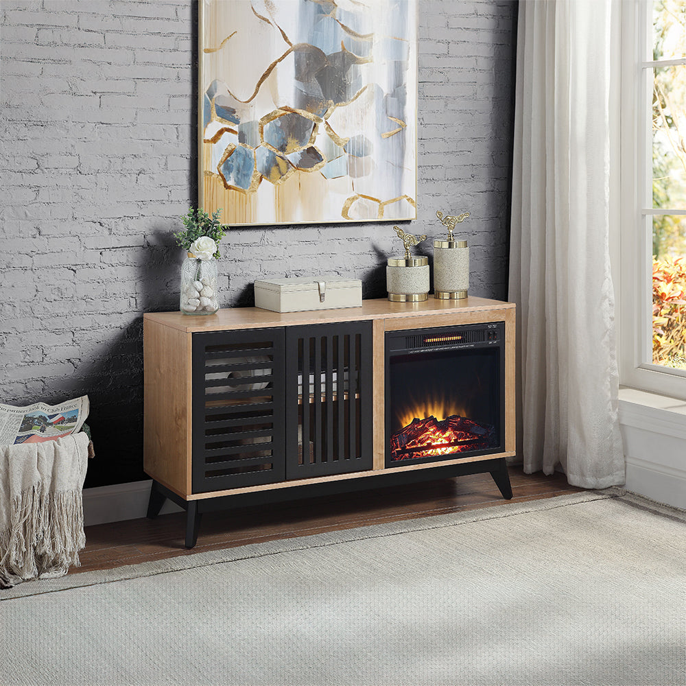 Gamaliel Oak & Espresso Finish Fireplace