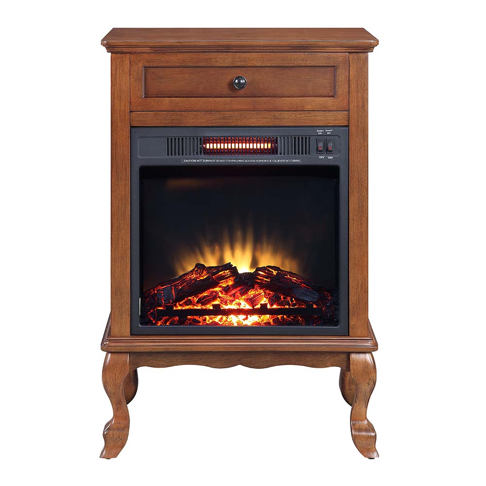 Eirene Walnut Finish Fireplace