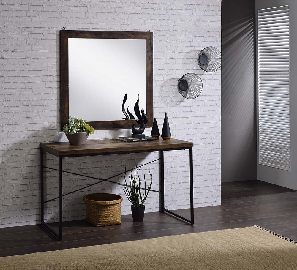 Bob Weathered Oak & Black Finish Console Table