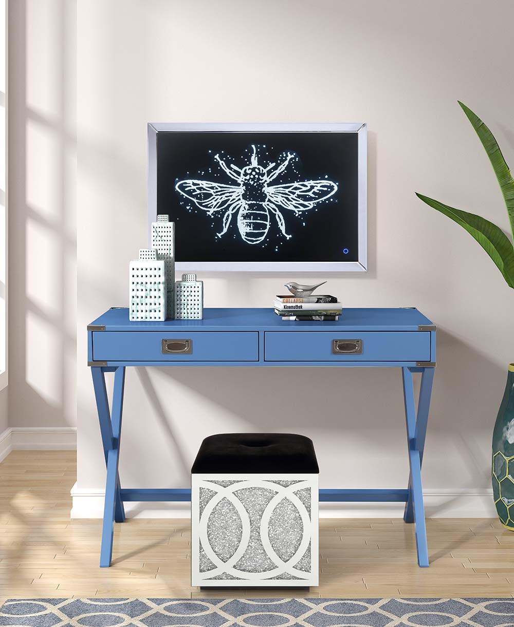 Amenia Blue Finish Console Table