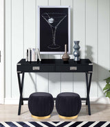 Amenia Charcoal Finish Console Table