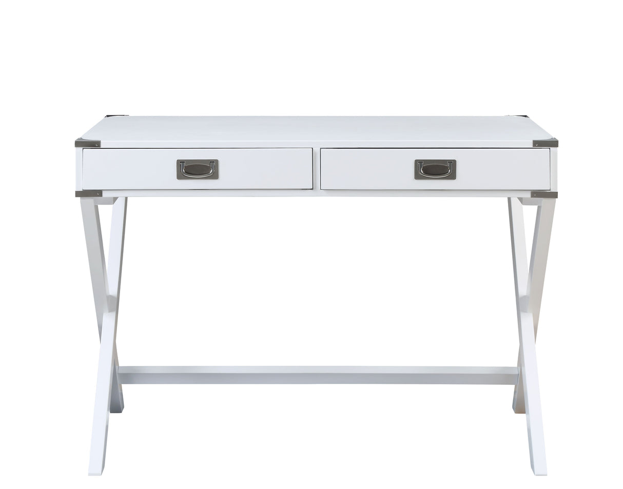 Amenia White Finish Console Table