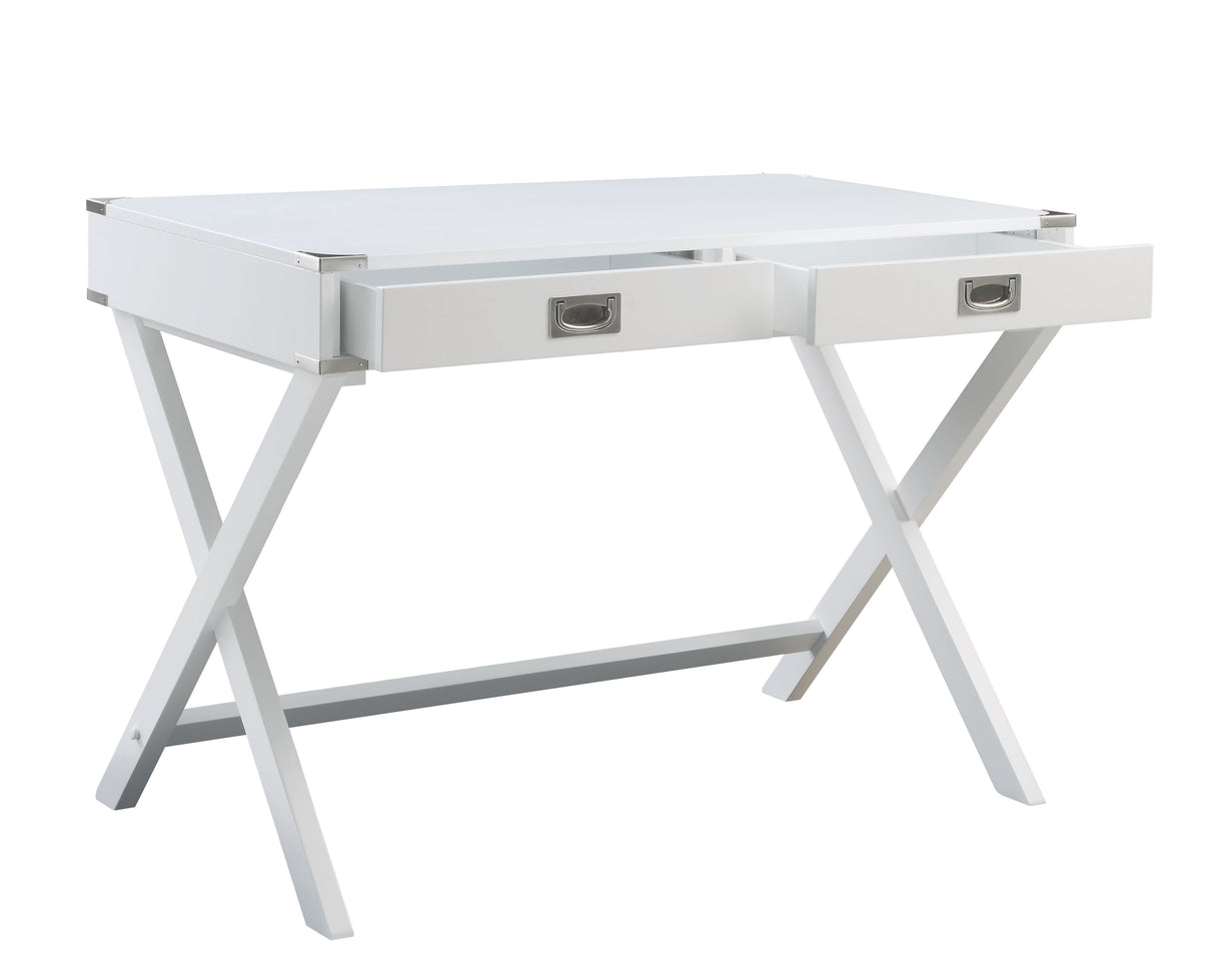 Amenia White Finish Console Table