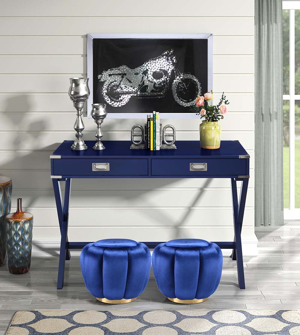 Amenia Navy Blue Finish Console Table