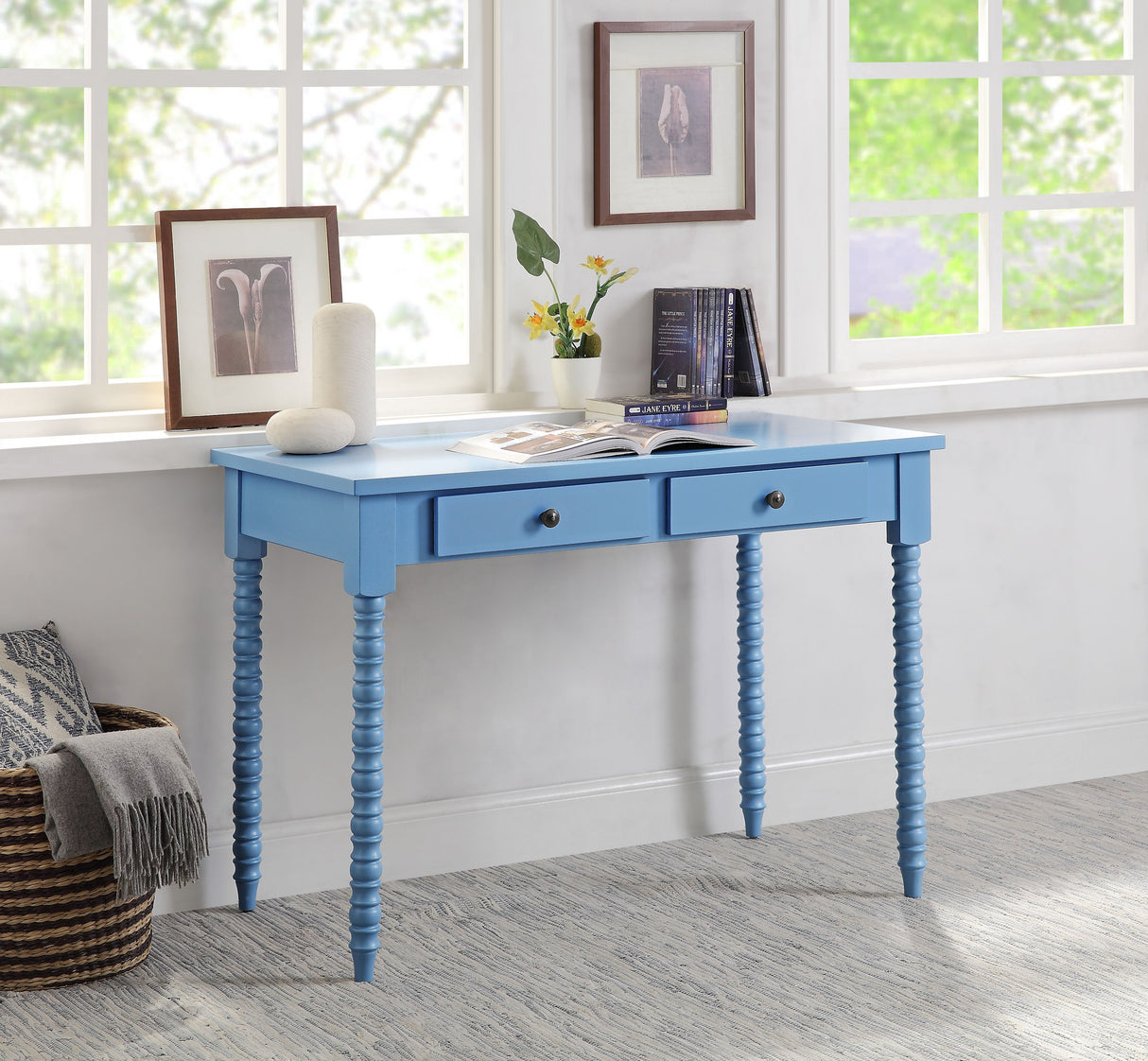 Altmar Blue Finish Console Table