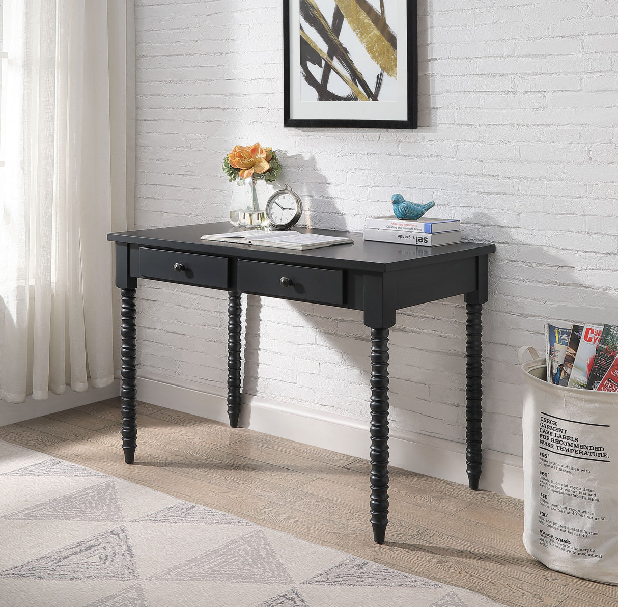 Altmar Charcoal Finish Console Table