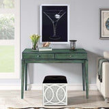 Manas Antique Green Finish Console Table