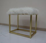 Adao Faux Fur, Mirror, Black & Brass Finish Vanity Mirror