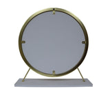 Adao Faux Fur, Mirror, White & Brass Finish Vanity Mirror