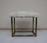 Adao Faux Fur, Mirror, White & Champagne Finish Vanity Mirror