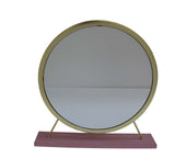 Adao Faux Fur, Mirror, Pink & Gold Finish Vanity Mirror