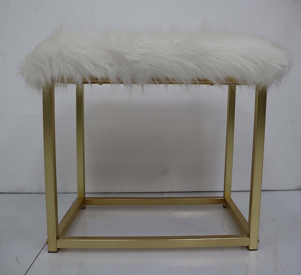 Adao Faux Fur, Mirror, Pink & Gold Finish Vanity Mirror