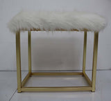 Adao Faux Fur, Mirror, Pink & Gold Finish Vanity Mirror