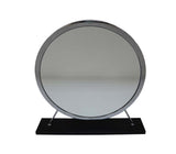 Adao Faux Fur, Mirror, Black & Chrome Finish Vanity Mirror