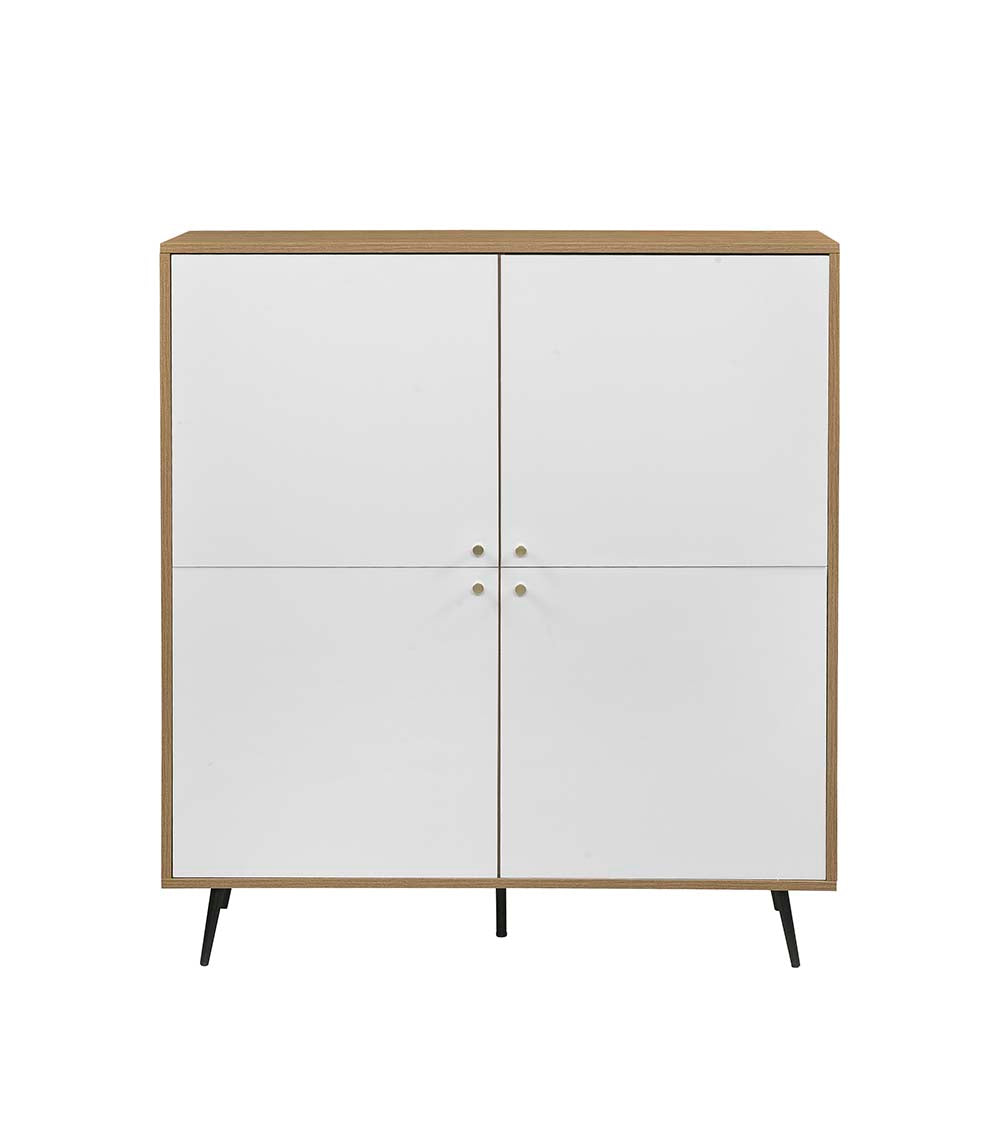 Gencho White & Oak Finish Cabinet