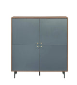 Gencho Gray & Walnut Finish Cabinet