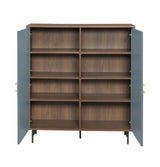 Gencho Gray & Walnut Finish Cabinet