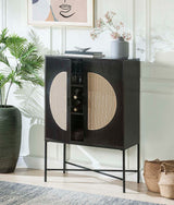 Colson Black Finish Wine Cabinet