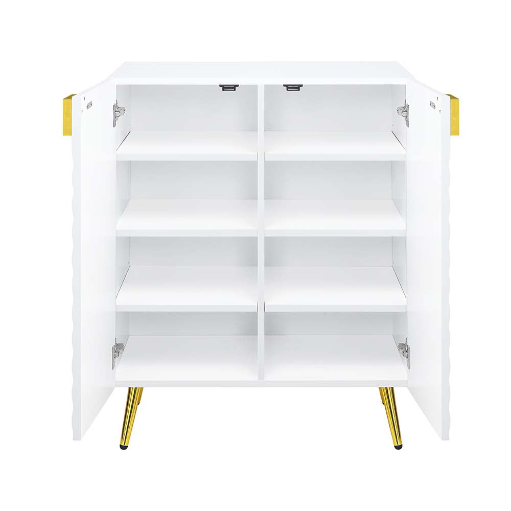 Gaines White High Gloss Finish Console Table