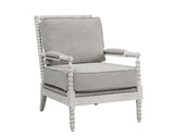 Saraid Gray Linen & Light Oak Finish Accent Chair