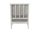 Saraid Gray Linen & Light Oak Finish Accent Chair