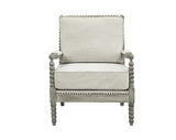 Saraid Beige Linen & Gray Oak Finish Accent Chair