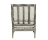 Saraid Beige Linen & Gray Oak Finish Accent Chair